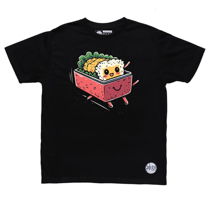 morning sushi set graphic on white t-shirt by Shinwa, streetwear brand from the Philippines
